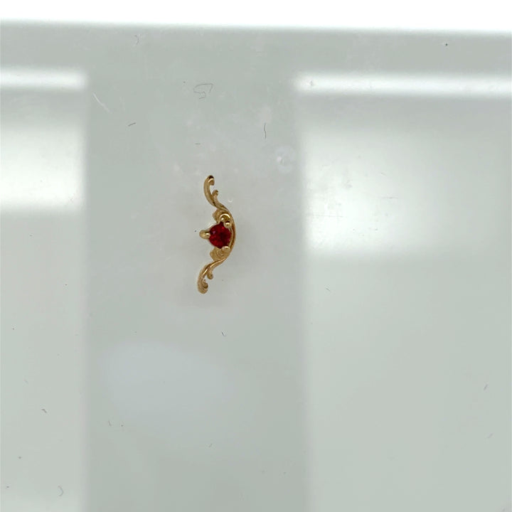 Bishop Lab Ruby Threadless End 50% Deposit 14k AuAdore