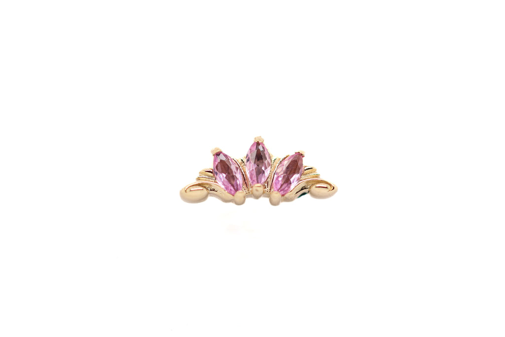 Grandeur Lab Pink Sapphire End Auadore 14k