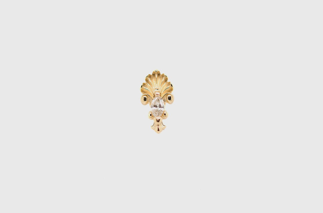 J.G.W. CZ Threadless End 14k (T15) — AuAdore 14k gold threadless end (view 2)