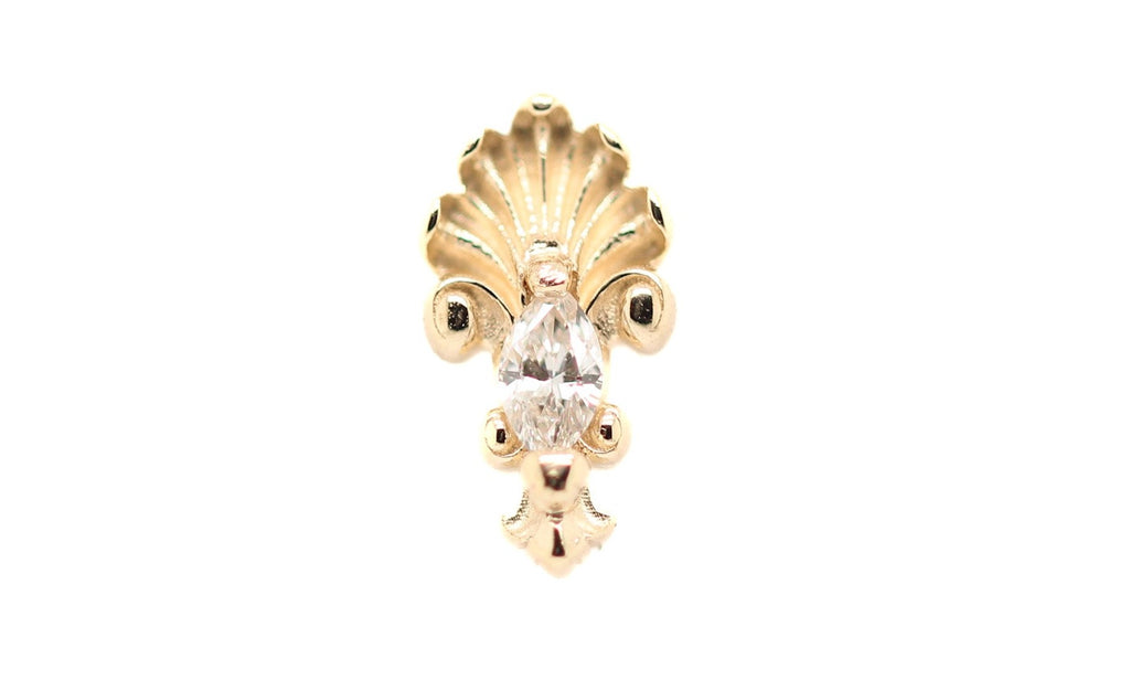 J.G.W. White Diamond Threadless End Auadore 14k