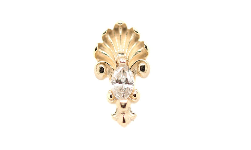 J.G.W. White Diamond Threadless End Auadore 14k