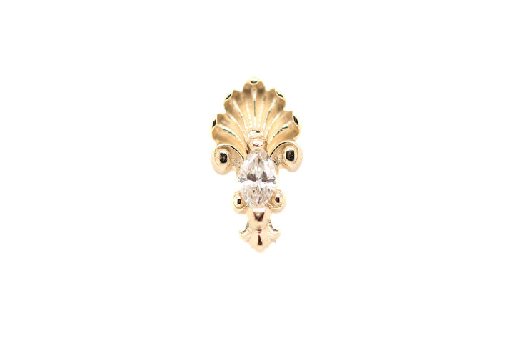 J.G.W. Lab Diamond End 14k (T2) — AuAdore 14k gold body jewelry