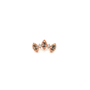 Majesty Grey Sapphire and Diamond Threadless End 14k (T7) AuAdore