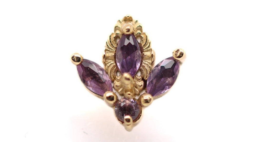 Versailles Lab Alexandrite Threaded End 14k — AuAdore 14k gold threaded end