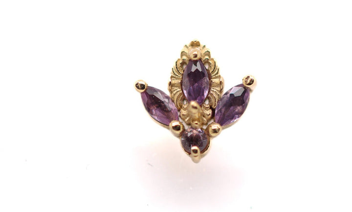 Versailles CZ Threadless End (T15) 14k — AuAdore 14k gold threadless end