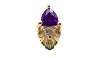 AuAdore 14k Utopia Amethyst and Rainbow Moonstone End