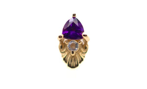 AuAdore 14k Utopia Tanzanite and White Diamond Threaded End