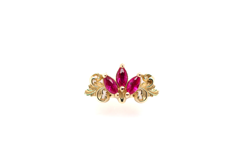 Redemption Lab Pink Sapphire Threadless End Auadore 14k