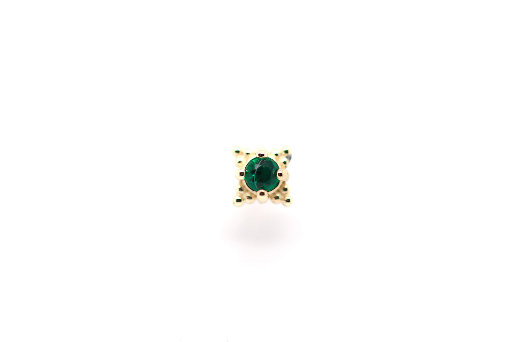 Reign Lab Emerald Threadless End Auadore 14k