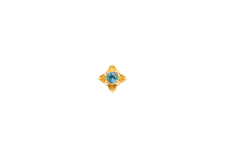 Ophelia Swiss Blue Topaz End Auadore 14k