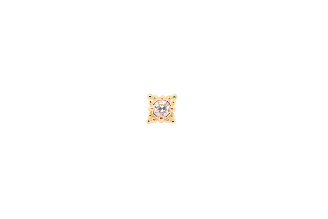 Reign CZ Threadless End 14k — AuAdore 14k gold threadless end