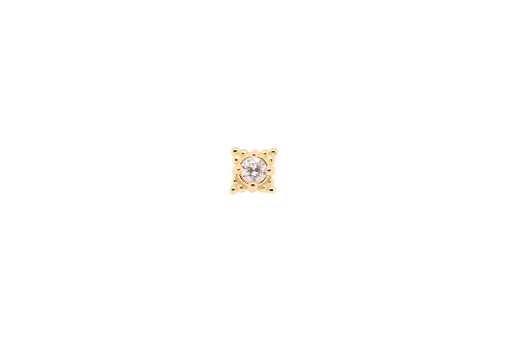 Reign CZ Threadless End Auadore 14k