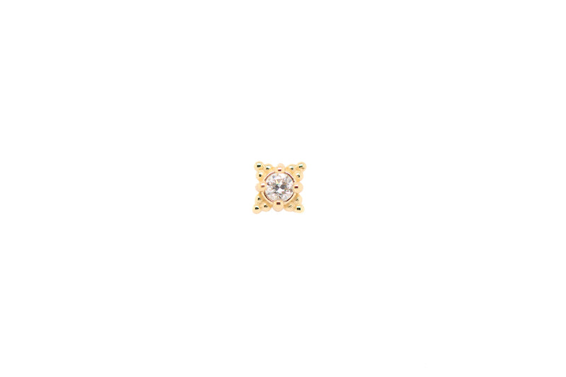 Reign CZ Threadless End Auadore 14k