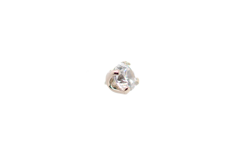 Gold Threadless end with 3.0mm Diamond Auadore 14k