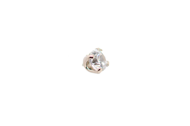 Gold Threadless end with 1.5mm Diamond 14k — AuAdore 14k gold threadless end (view 4)