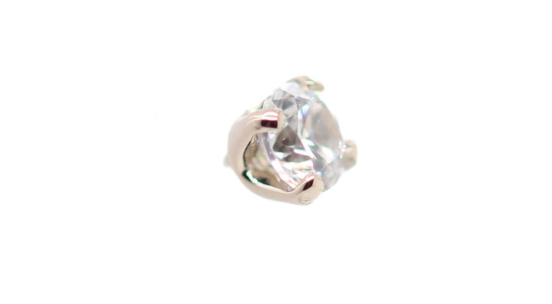 Gold Prong Set CZ Threadless End 14k — AuAdore 14k gold threadless end (view 4)