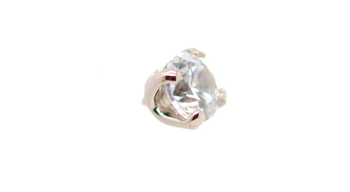 Gold Prong Set CZ Threadless End 14k — AuAdore 14k gold threadless end (view 4)