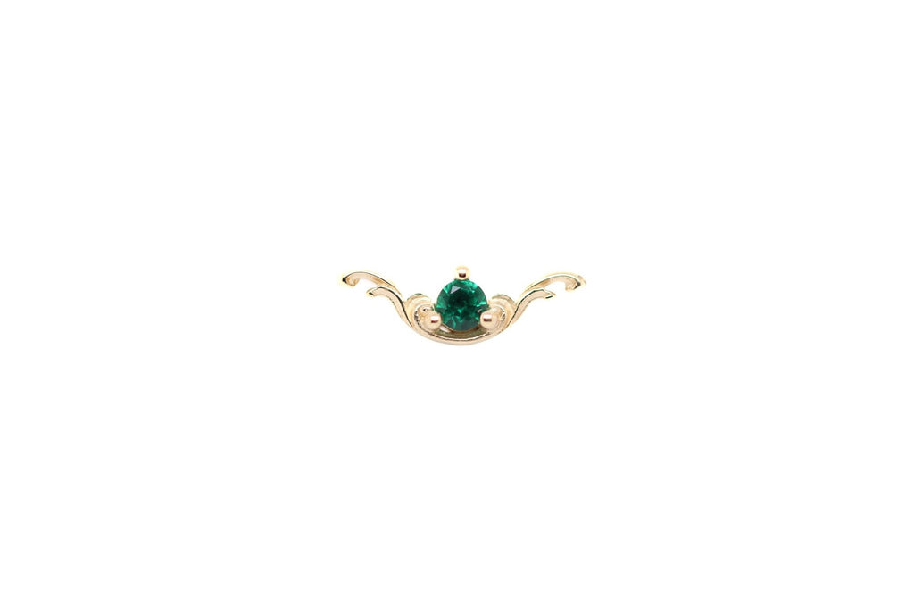 Bishop Lab Emerald Threadless End Auadore 14k