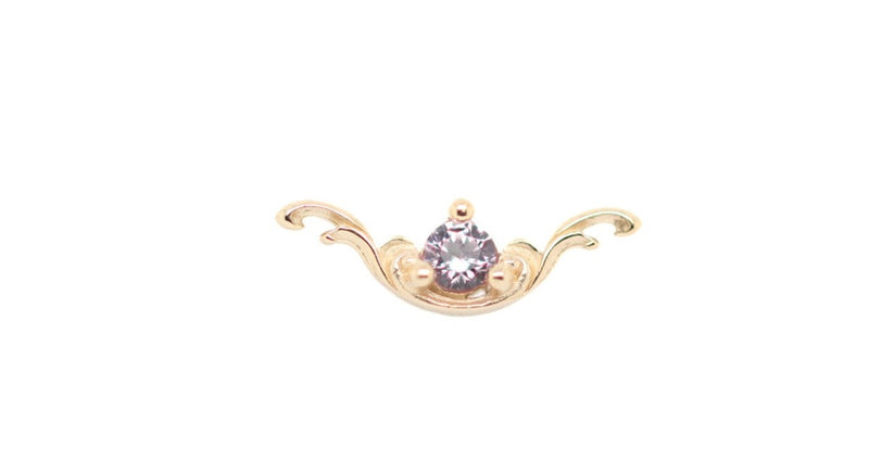 Bishop Rhodolite Threadless End Auadore 14k