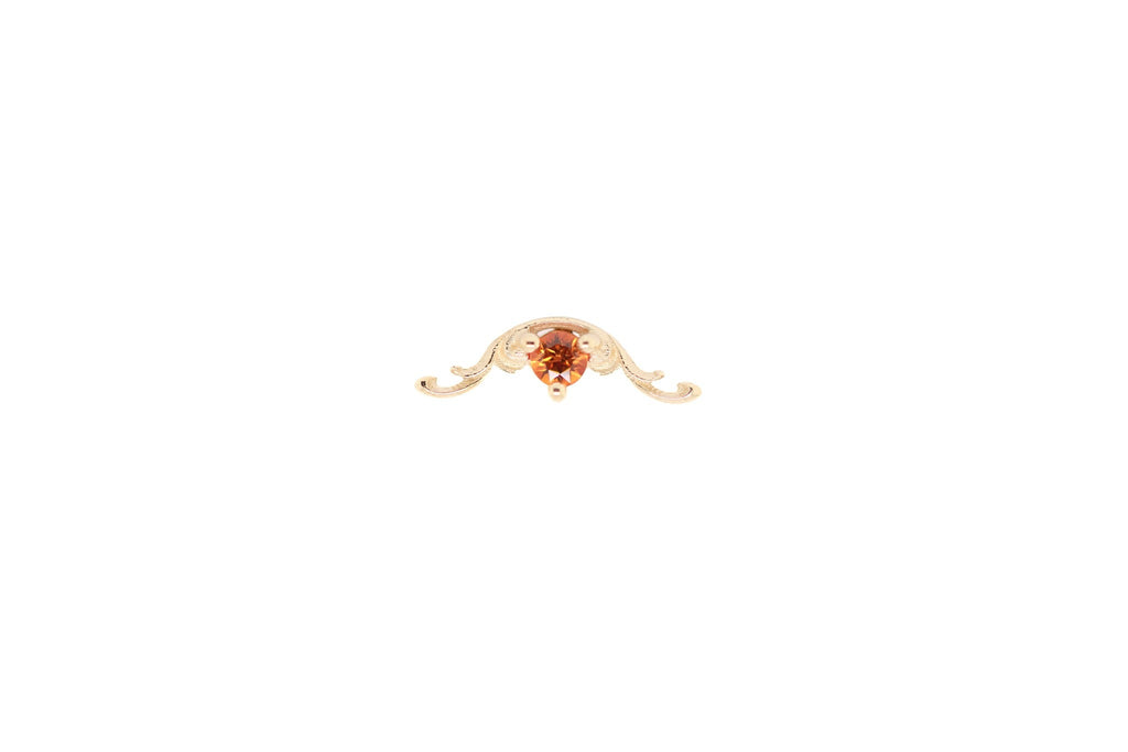 Bishop Citrine Threadless End Auadore 14k