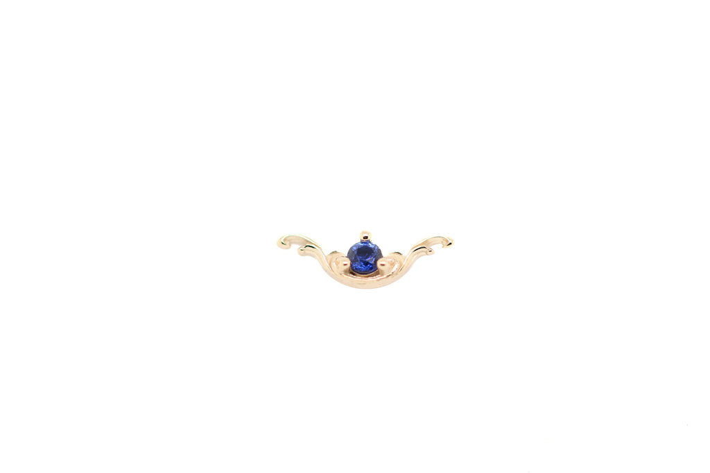 Bishop Lab Blue Sapphire End Auadore 14k