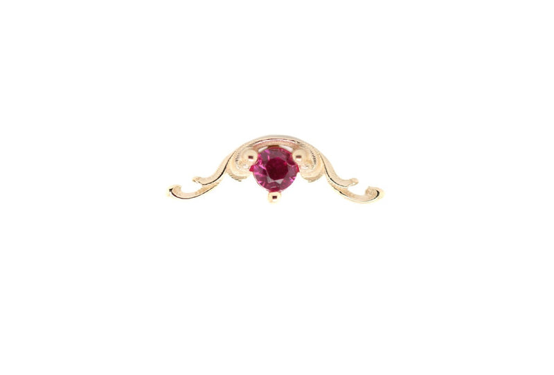 Bishop Lab Pink Sapphire Threadless End Auadore 14k