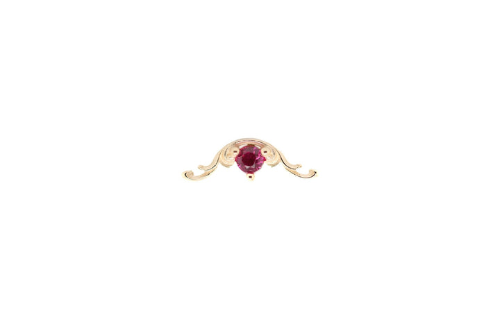 Bishop Lab Ruby Threadless End 50% Deposit 14k — AuAdore 14k gold threadless end