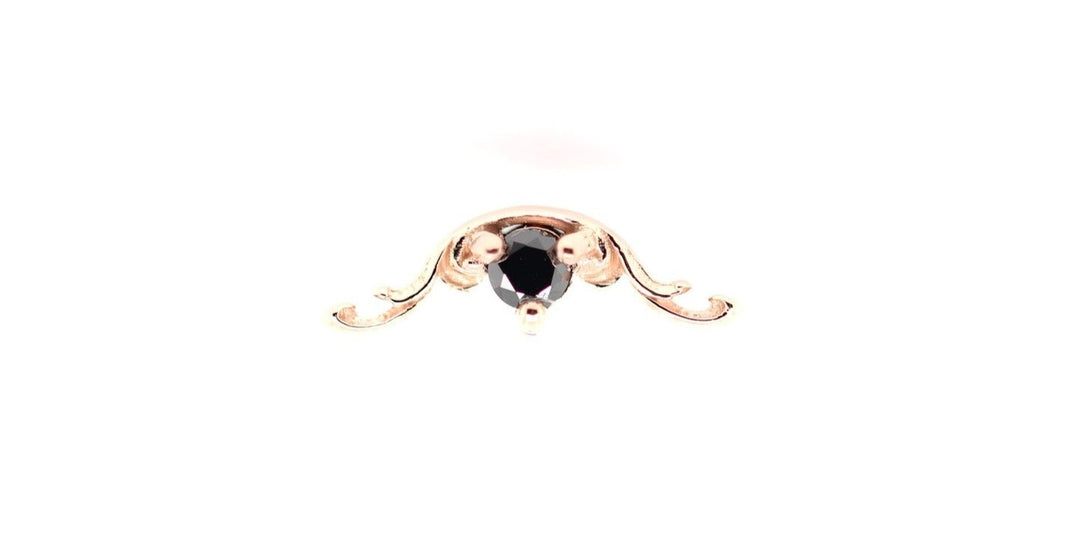 Bishop Black Sapphire Threadless End 14k (T7) — AuAdore 14k gold threadless end