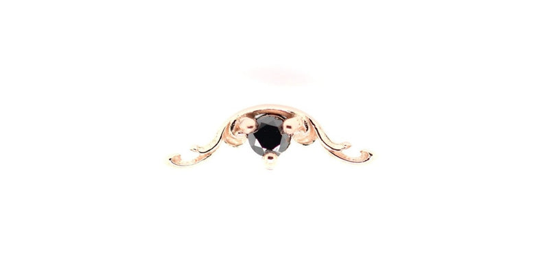 Bishop Black Sapphire Threadless End Auadore 14k