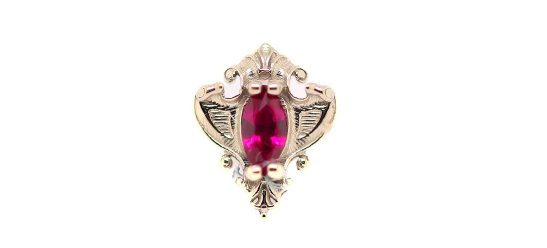 Matriarch White Diamond Threadless End 14k — AuAdore 14k gold threadless end