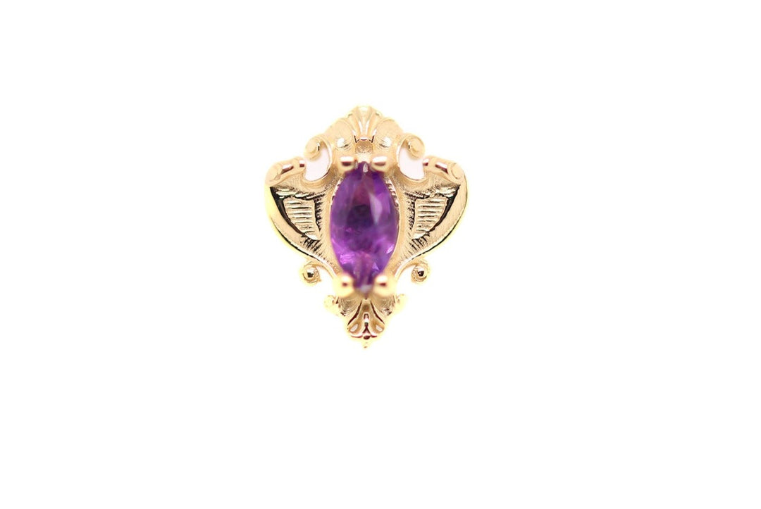 Matriarch Amethyst End 14k (T6) — AuAdore 14k gold threadless end