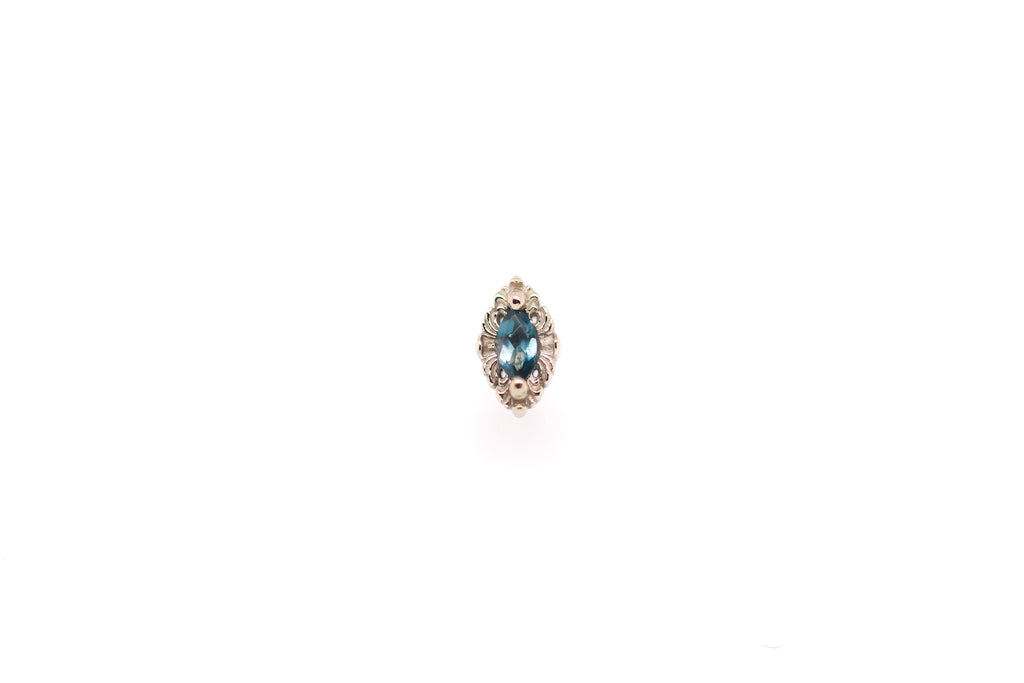 Honor Swiss Blue Topaz End Auadore 14k