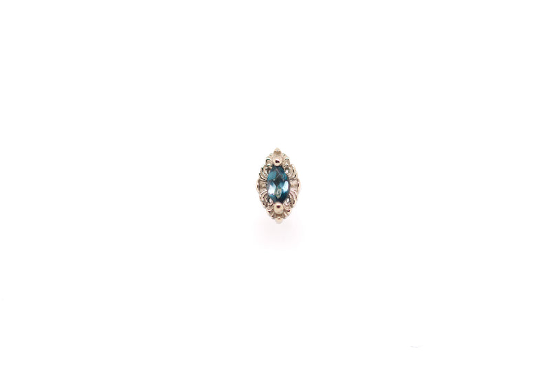 AuAdore Honor London Blue Topaz Threadless End 14k