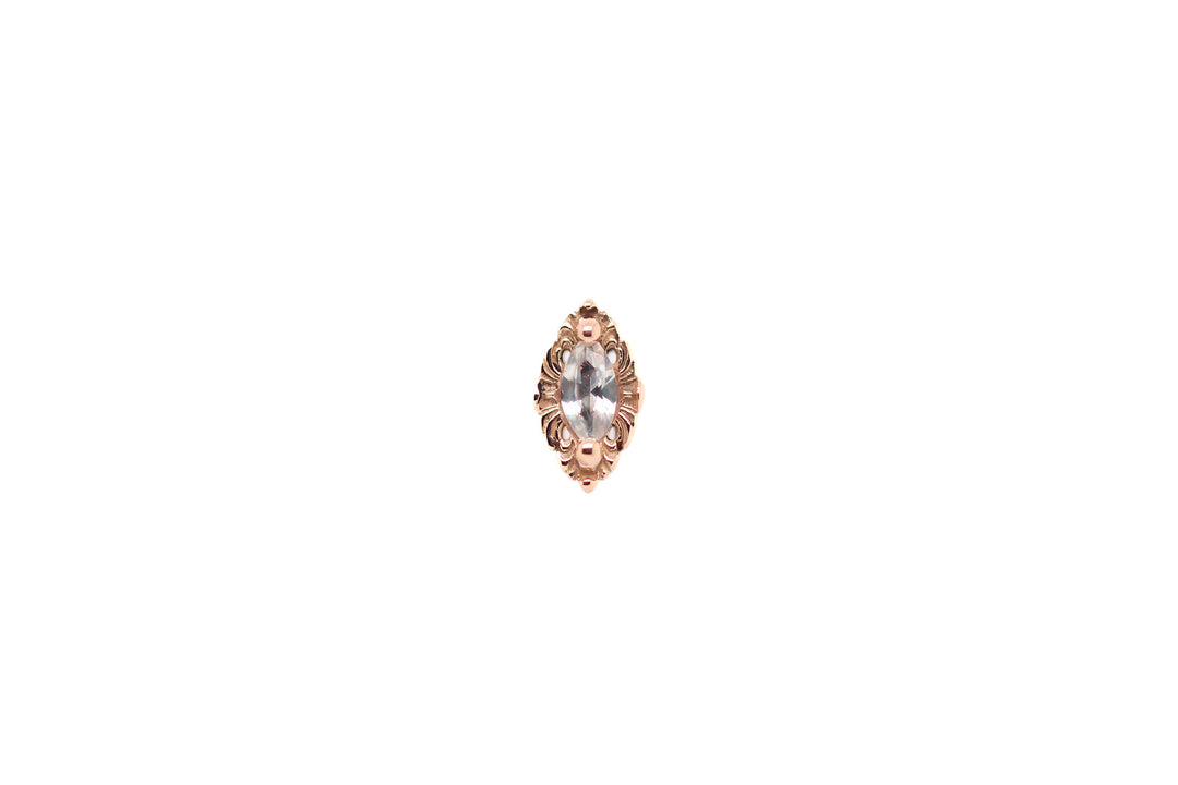 Honor White Diamond Threadless End 14k — AuAdore 14k gold threadless end