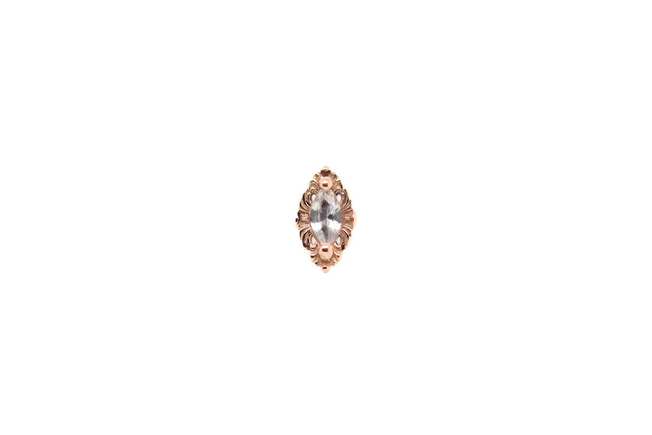 Honor White Diamond Threadless End 14k — AuAdore 14k gold threadless end