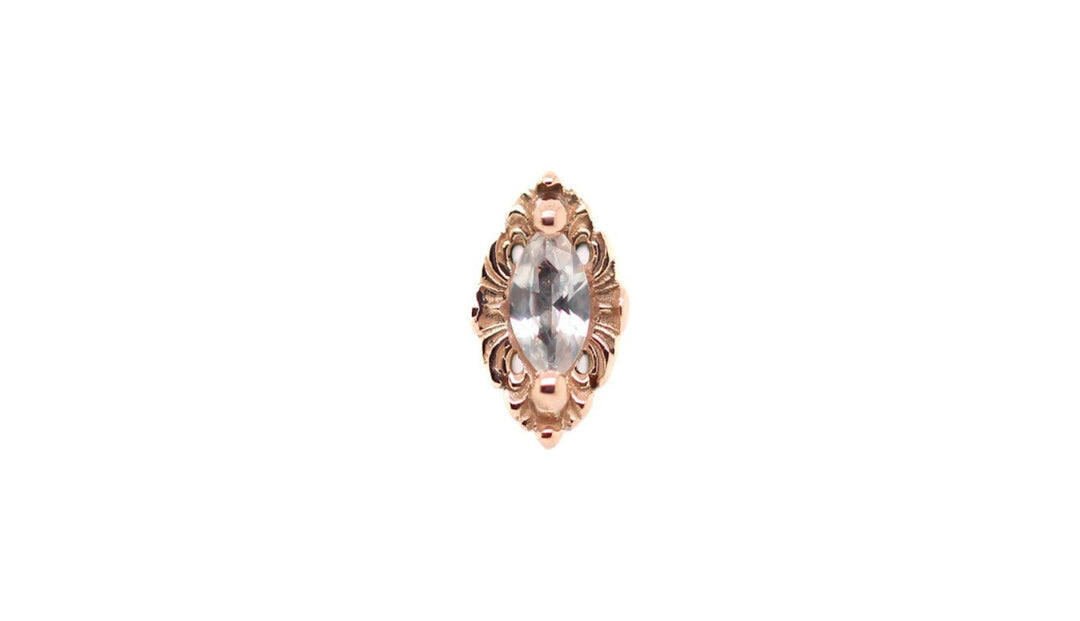 Large Honor CZ Threadless End 14k (T15) — AuAdore 14k gold threadless end