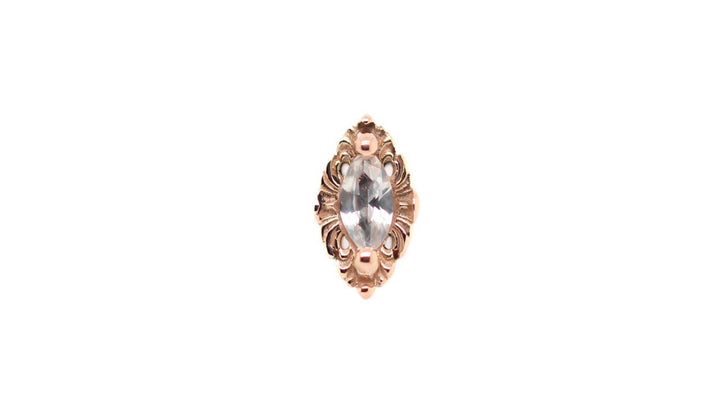 Large Honor CZ Threadless End 14k (T15) — AuAdore 14k gold threadless end