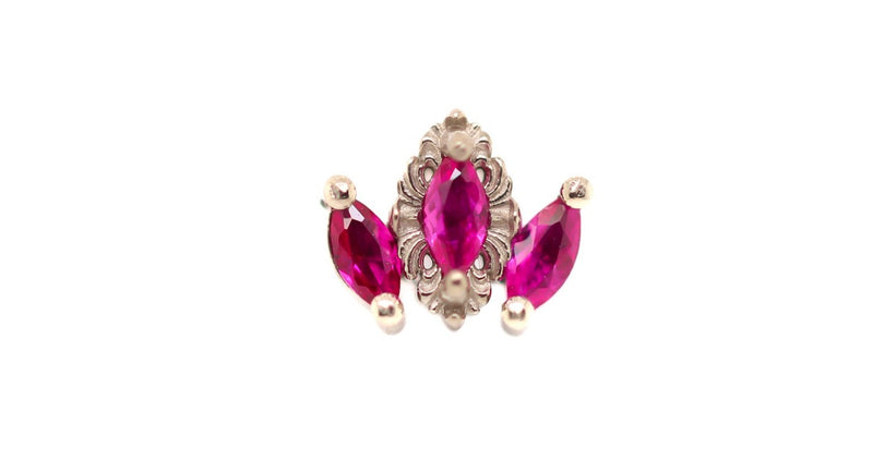 Rococo Natural Ruby End Auadore 14k