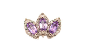 Baroque Lab Alexandrite Threadless End Auadore 14k