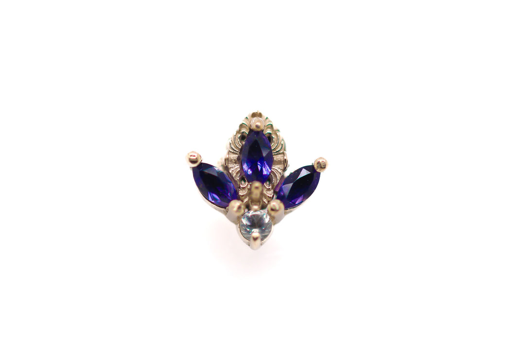 Versailles Tanzanite/Diamond Threaded End 14k — AuAdore 14k gold threaded end