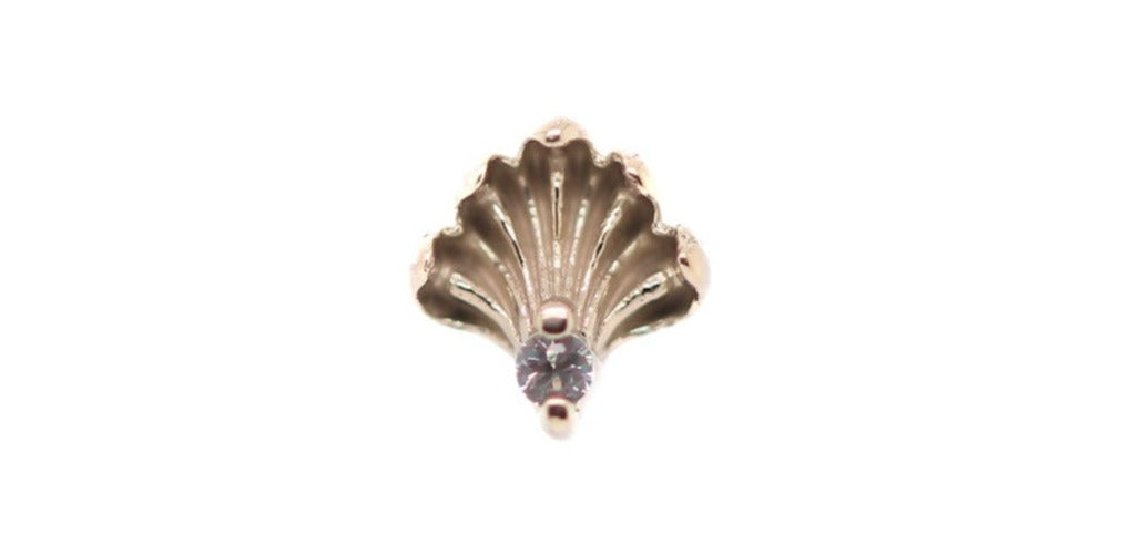 Revival Lab White Sapphire End 14k (T6) — AuAdore 14k gold body jewelry