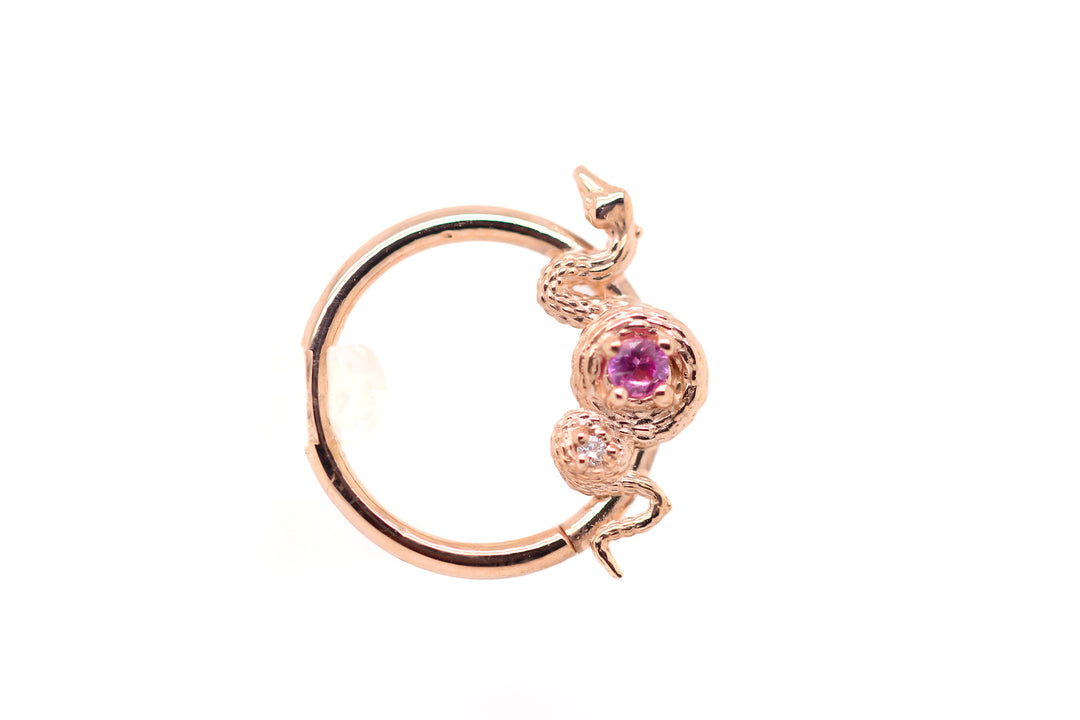 Rebirth Lab Pink Sapphire and Diamond Ring 16g 14k — AuAdore 14k gold ring