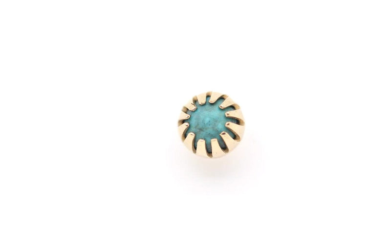 Cathedral Turquoise Threadless End Auadore 14k