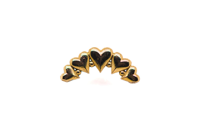 Heart Curve Threadless End Auadore 14k