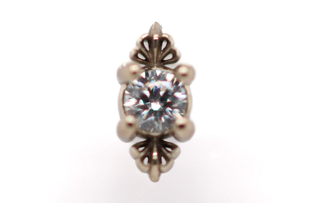 Temptation CZ Threadless End 14k — AuAdore 14k gold threadless end (view 2)