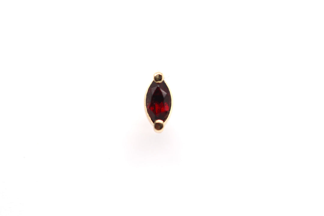 Garnet Single Marquise Threadless End 14k — AuAdore 14k gold threadless end
