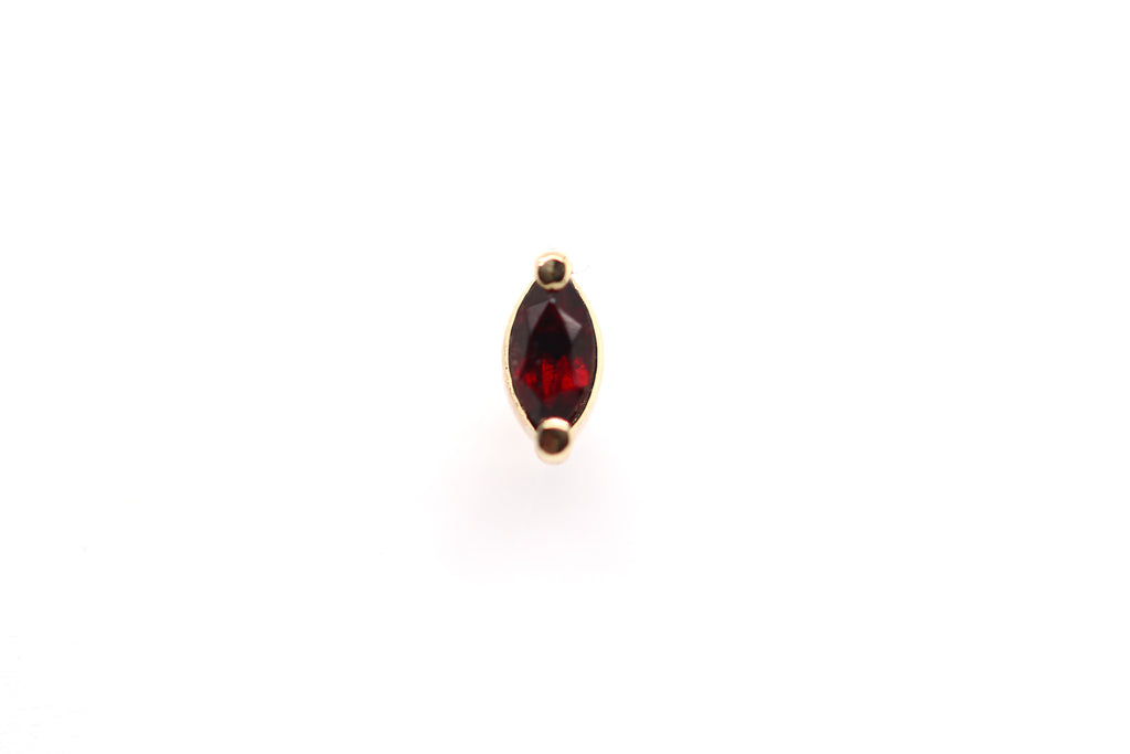 Garnet Single Marquise Threadless End Auadore 14k