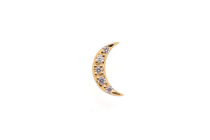 Lunar Deity Diamond Threadless End 14k — AuAdore 14k gold threadless end