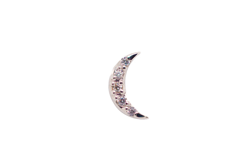 Lunar Deity CZ Threadless End Auadore 14k