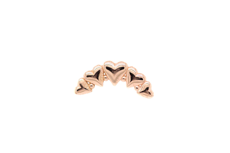 Heart Curve Threadless End Auadore 14k